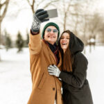 Young couple taking a selfie